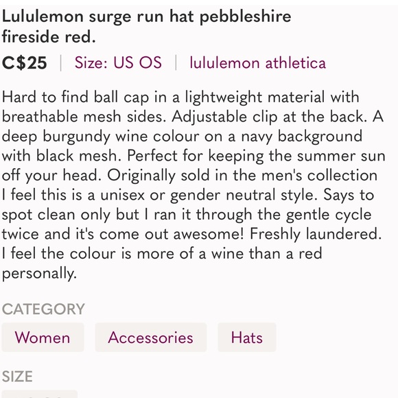 Lululemon surge run hat pebbleshire fireside red. - Picture 10 of 15